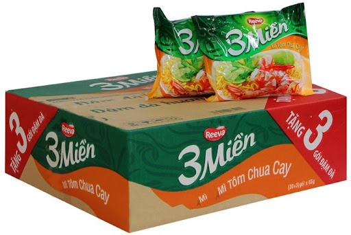 Thùng 30 gói mì tôm 3 miền- mì tôm chua cay 75G