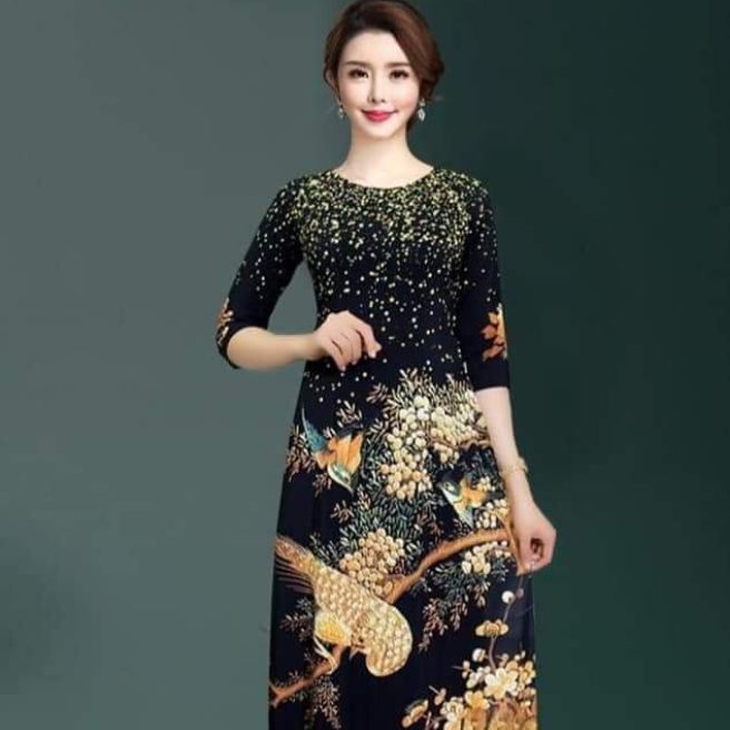 Áo dài may sẵn kèm quần lụa