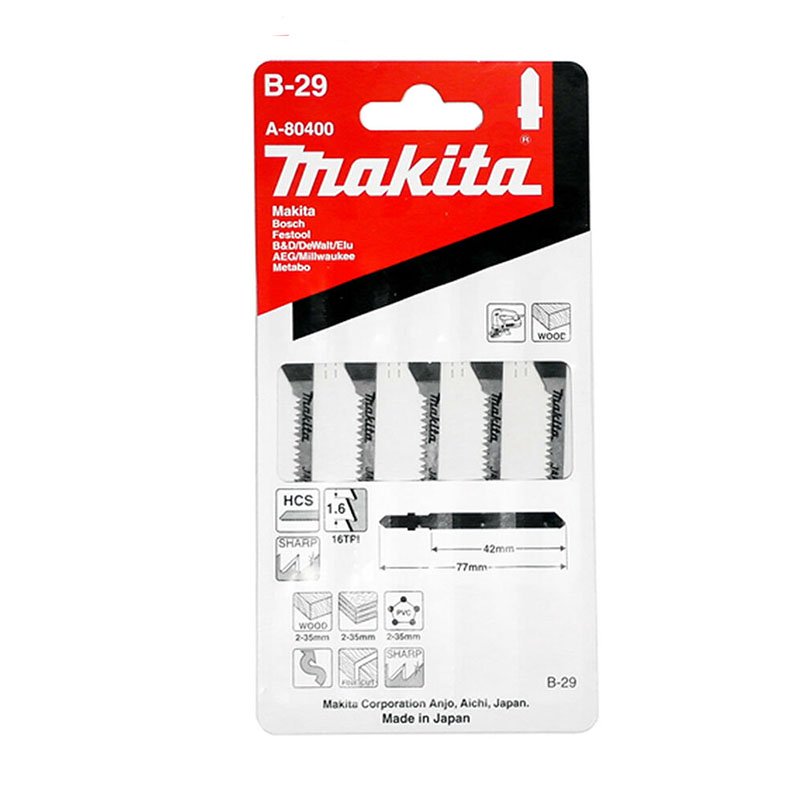 Bộ lưỡi cưa lọng 5 chi tiết Makita A-80400 (Bạc)