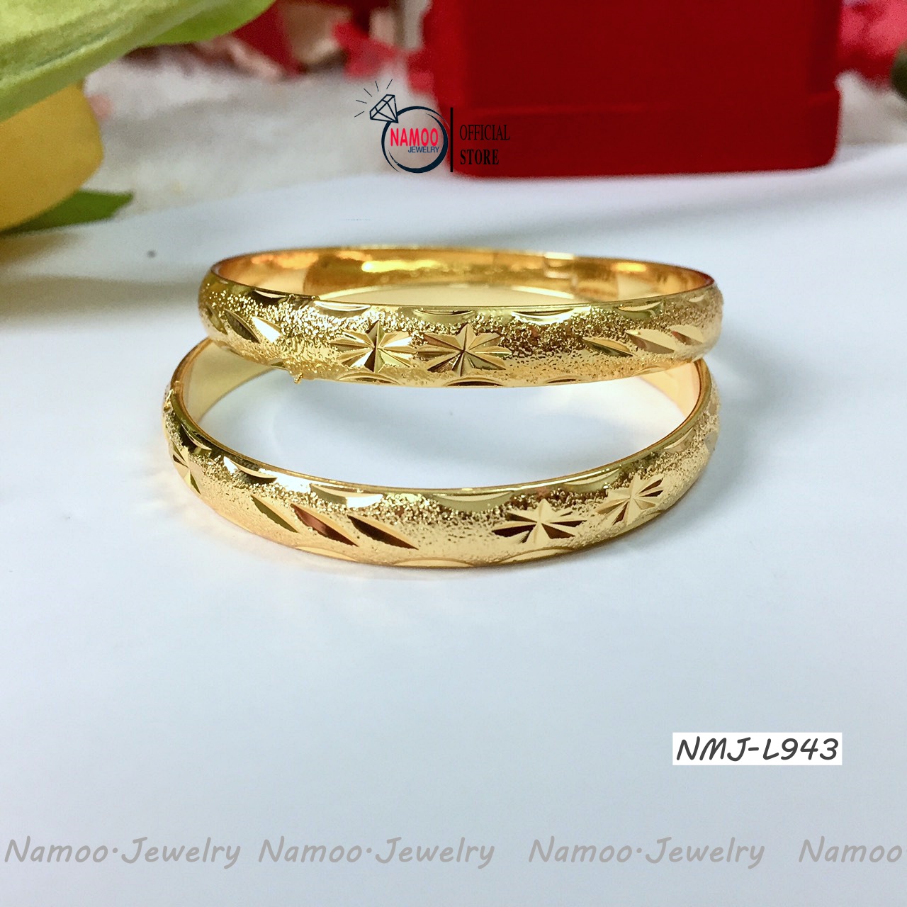 Kiềng Tay Nữ L943 Mạ Vạng Bản 8 ly (1 chiếc)
