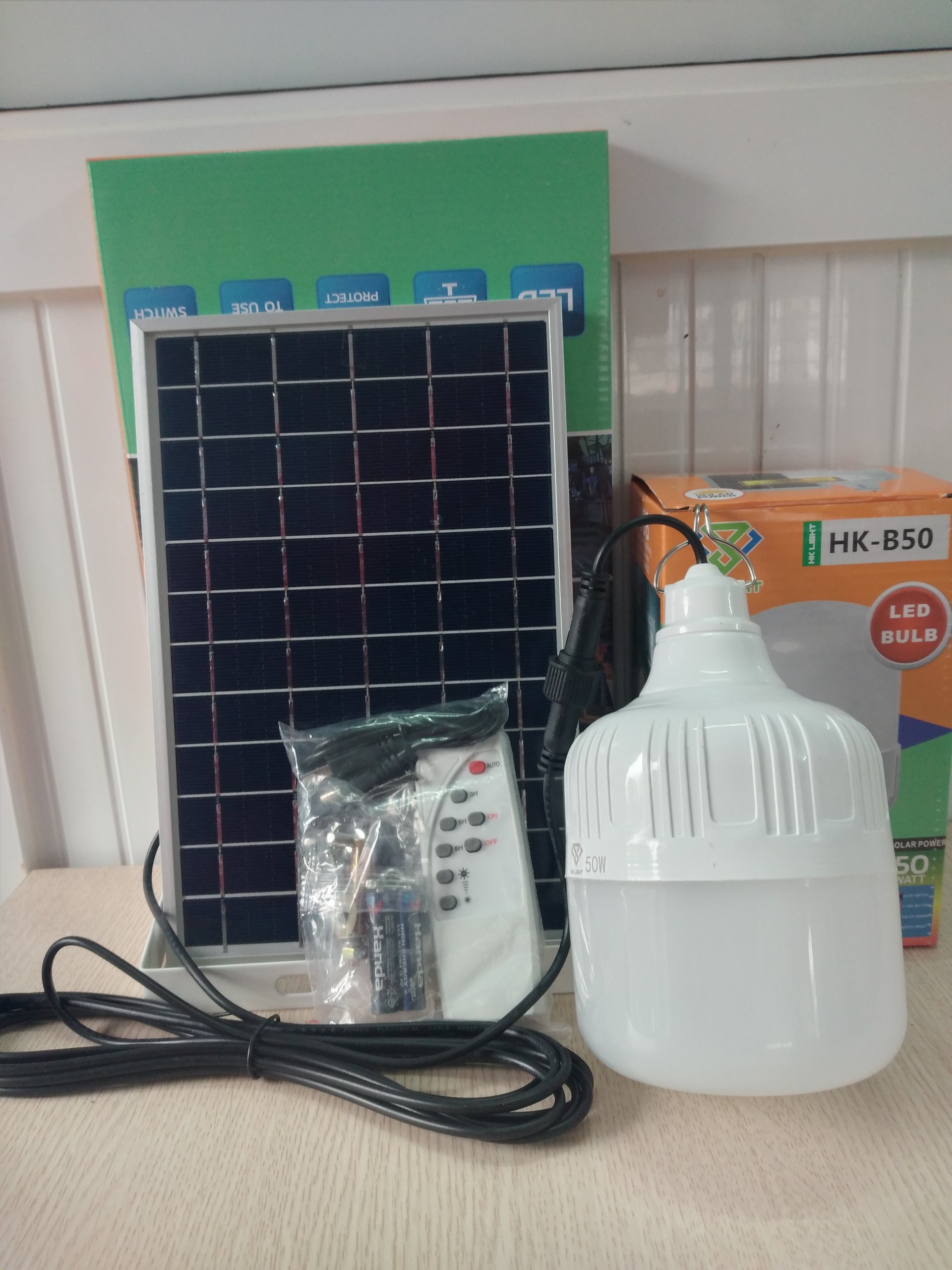 Đèn led búp 50w năng lượng mặt trời - White