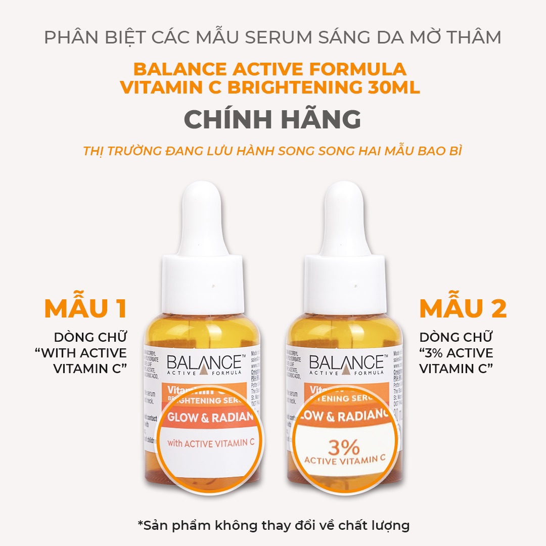 Serum Trắng Da Mờ Thâm Balance Active Formula Vitamin C 3% Brightening 30ml