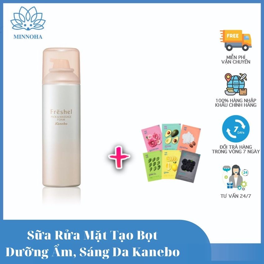 Sữa rửa mặt tạo bọt dưỡng ẩm làm sáng da Kanebo Freshel 150g- Minnoha Store