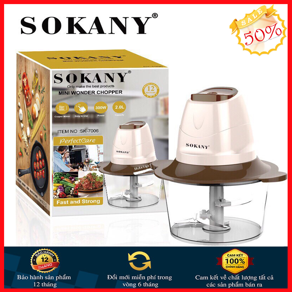 ( HÀNG CHÍNH HÃNG) MÁY XAY THỊT 300W 2.0L SOKANY 7006