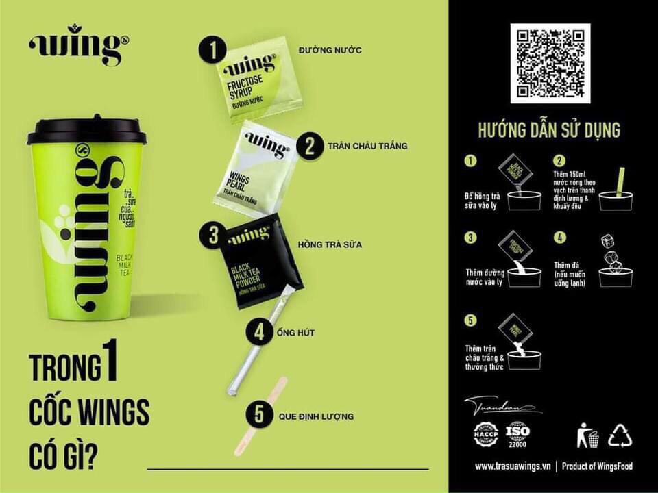 TRÀ SỮA HOÀ TAN WINGS HỘP nhài