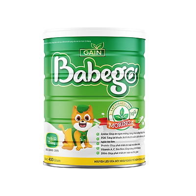 [CHÍNH HÃNG - HOÀN TIỀN] Sữa thảo dược trùm ngây Babego (0 - 12 Tháng) 400g
