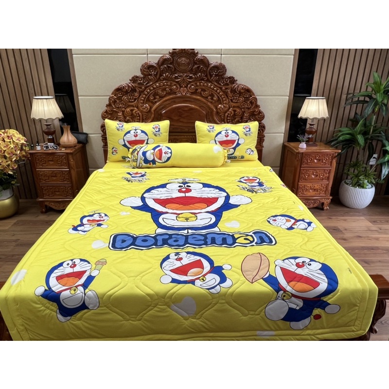 Drap Thun Lạnh 5D Cao Cấp mẫu Doremon