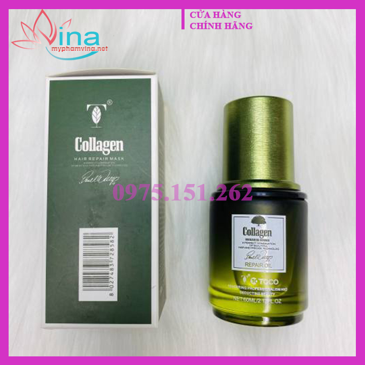 Tinh dầu dưỡng tóc collagen toco 60ml - siêu phục hồi tóc hư tổn