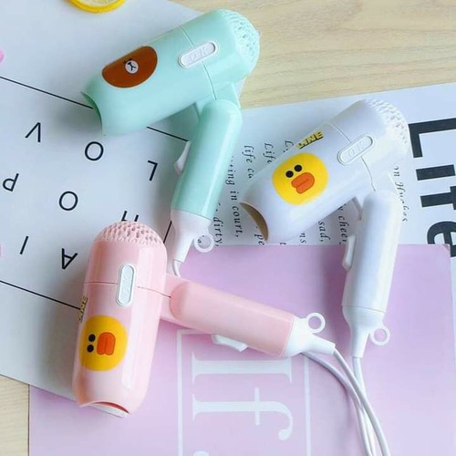 Máy sấy tóc mini họa tiết siêu kute 2 chế độ, gấp gọn