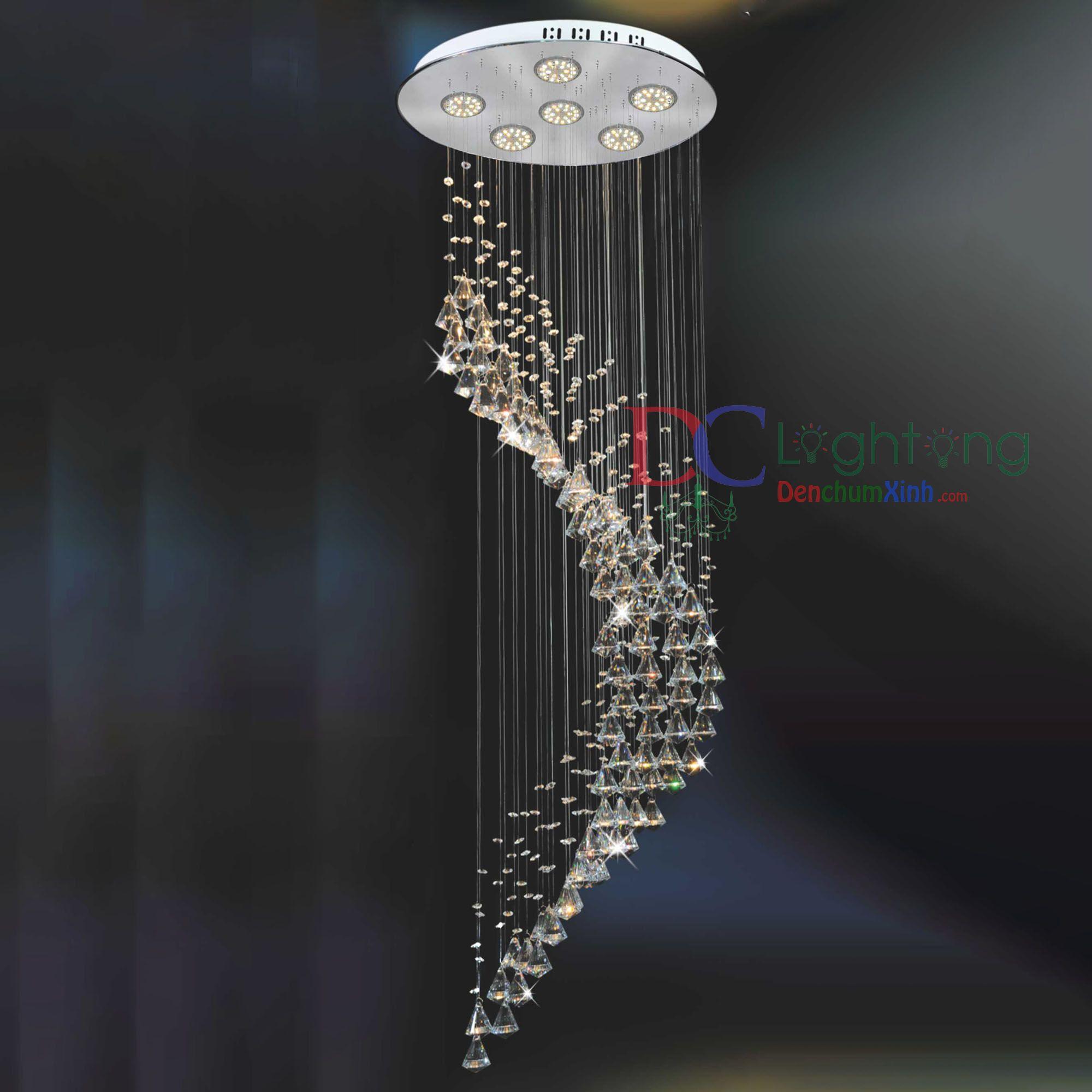Đèn chùm pha lê thông tầng dcx5001
