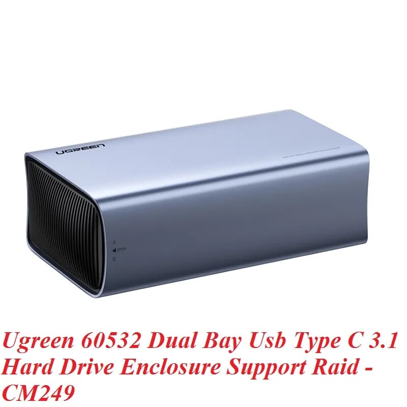[HCM]Ugreen 60532 3.1 usb type c box dock đựng 2 ổ cứng hỗ trợ raid CM249