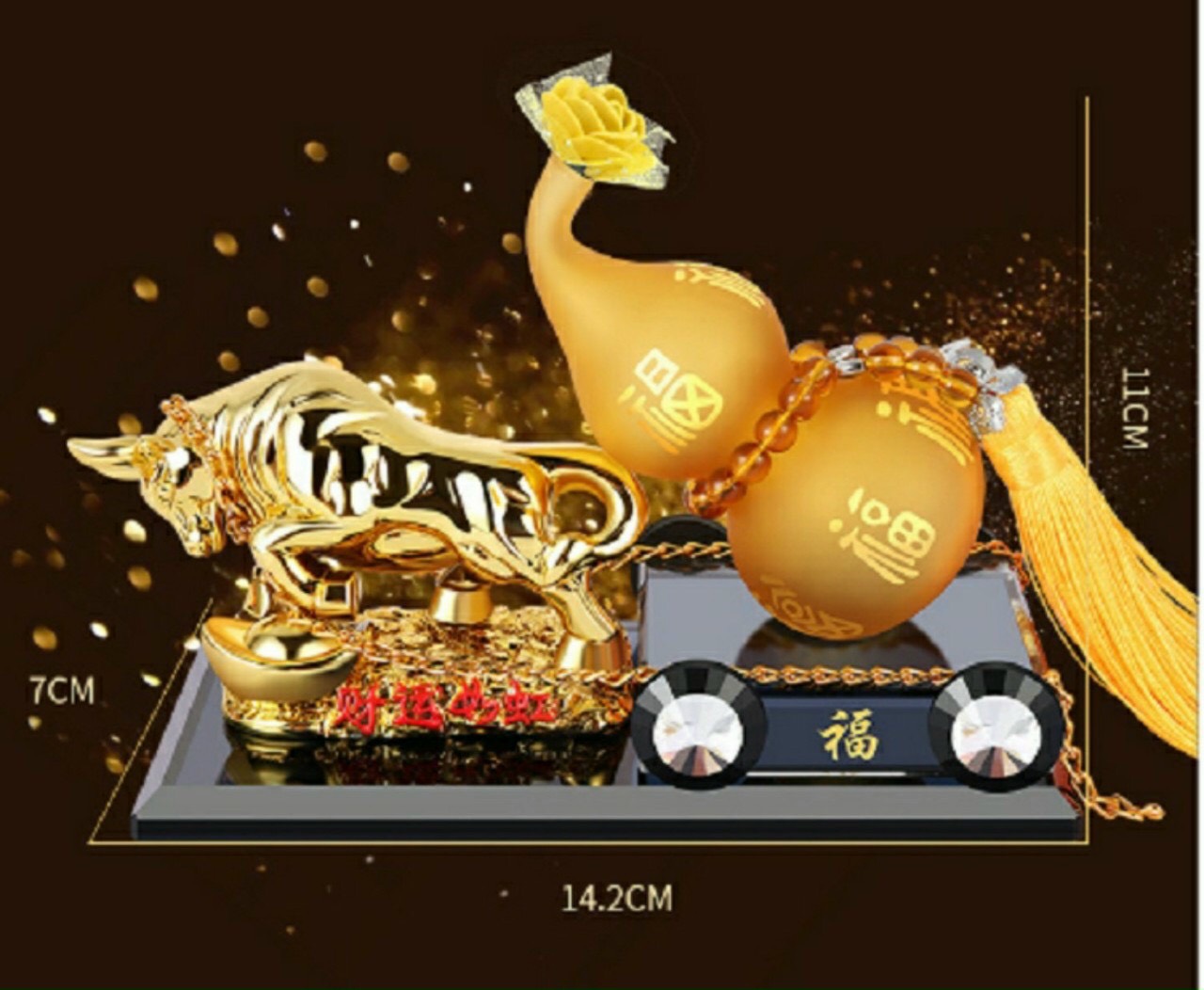 [HCM]Tượng trâu kéo hồ lô phong thủy đế kiếng
