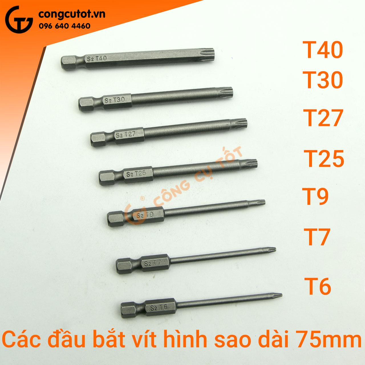 Đầu bắt vít hình sao dài 75mm