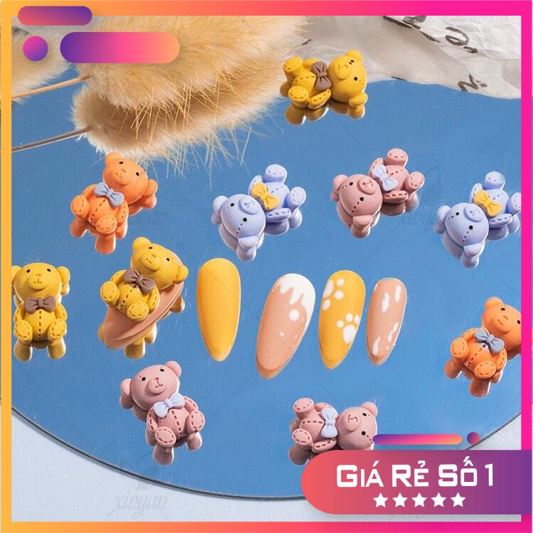 Set charm gấu đính móng, charm gấu nhựa trang trí móng tay - TGN937