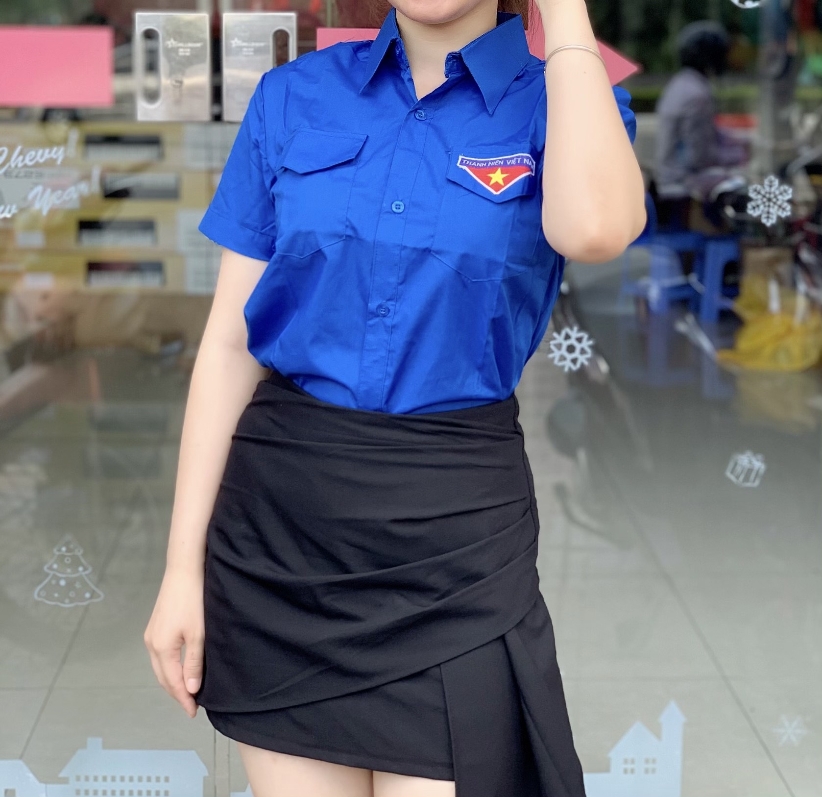 Áo Đoàn Vải Pangrim Hàn Quốc Tay Ngắn nam