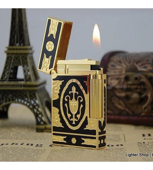 Hột Quẹt Bật Lửa Dupont Vàng Hoàng Gia Dùng Gas Dòng 2 Lỗ Tiếng Kêu Hay Cầm Chắc Tay