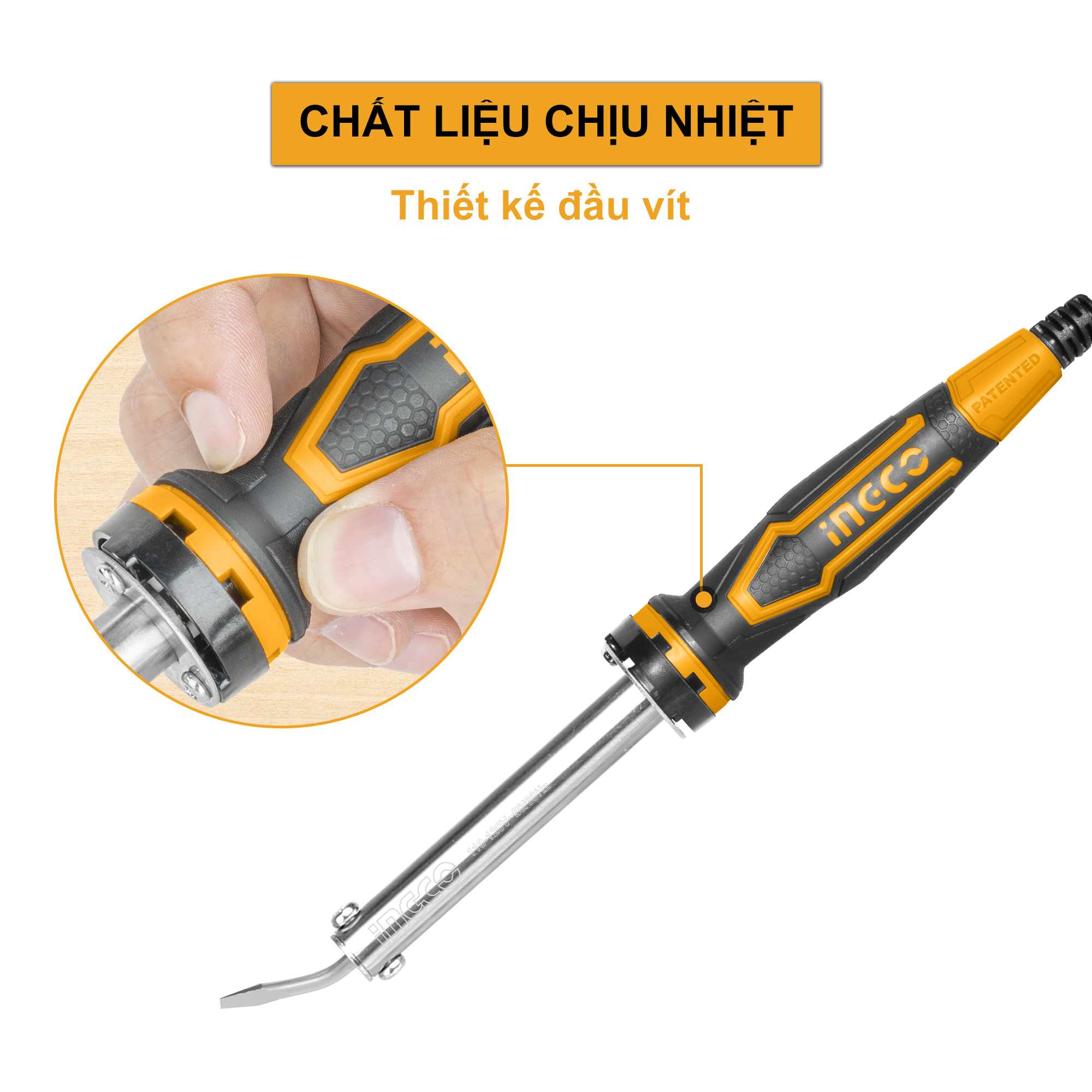 Ingco Si0268 60W Lead-Free Soldering Iron, Heating Time 3 ~ 5 Minutes