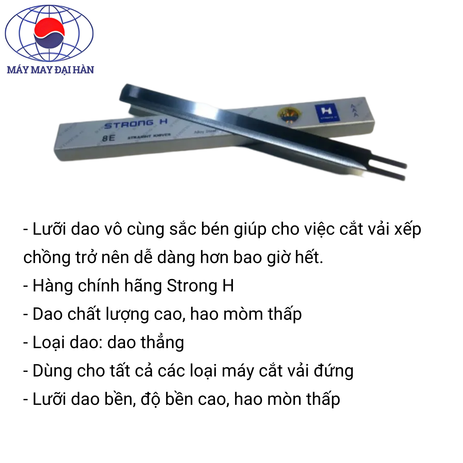 [BÁN THEO HỘP] Dao Máy Cắt Vải Đứng Strong H 8inch.