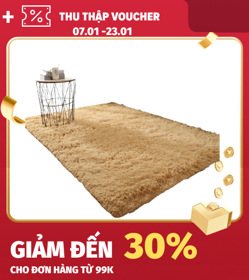 Thảm lông trơn trải sàn cao cấp kích thước 1m6 x 2m3