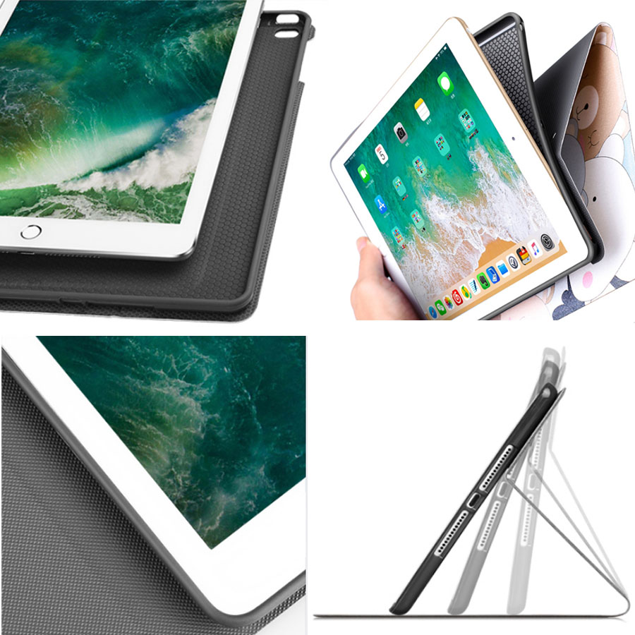 [Viền Silicone] Bao Da iPad, Ốp iPad In Hoạt Hình Cực Chất