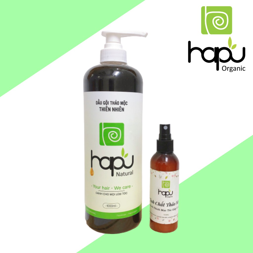 Combo Dầu Gội Thảo Mộc - Tinh Chất mọc tóc HaPu Organic
