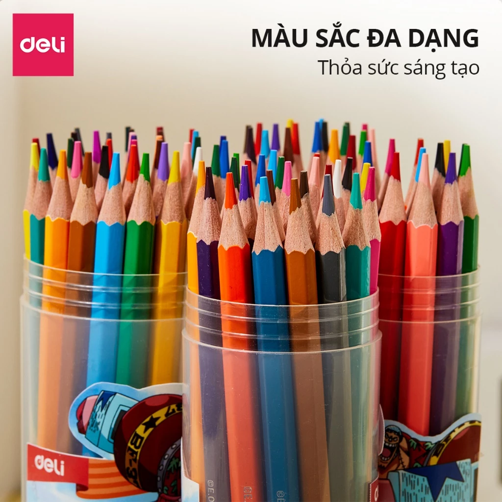 Bút Chì Màu Dạng Cốc Học Sinh Dễ Thương OnePiece Deli - C119