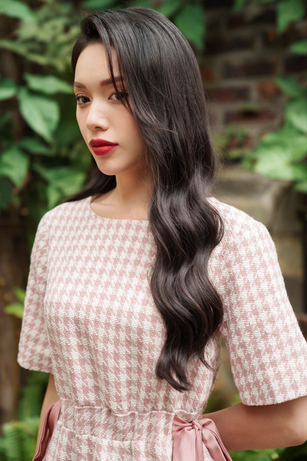 De Leah - Đầm Suông Tweed Nơ Eo - Thời Trang Thiết Kế