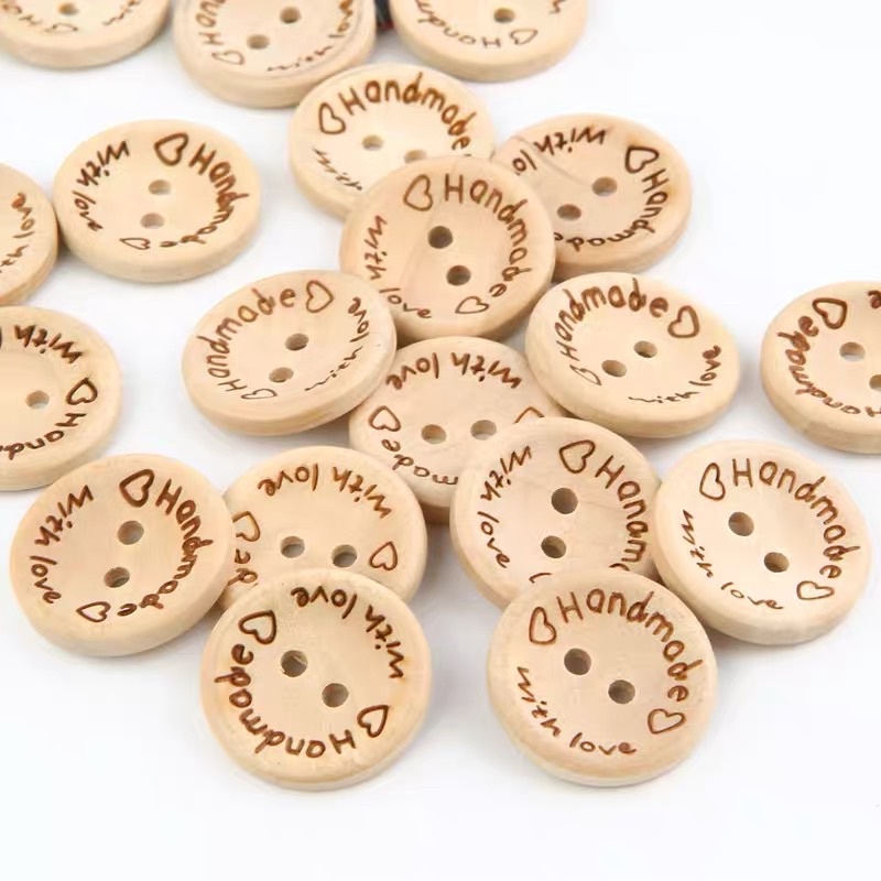 10 Nút Gỗ Handmade làm đồ thủ công, trang trí sản phẩm handamde