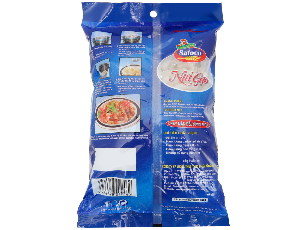 Nui gạo ống lớn Safoco gói 400g