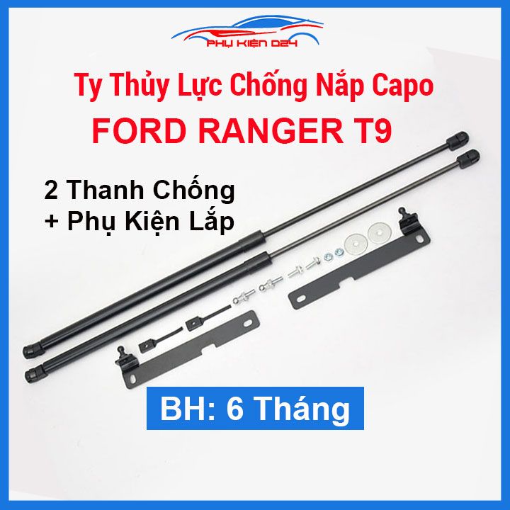 Ty capo, ty thủy lực chống nắp capo ford ranger t9 2022 2023 2024 kèm phụ kiện lắp