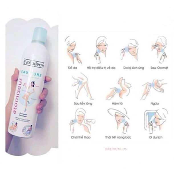 [HCM]Xịt khoáng lớn EVOLUDERM Atomiseur Eau Pure 400ml
