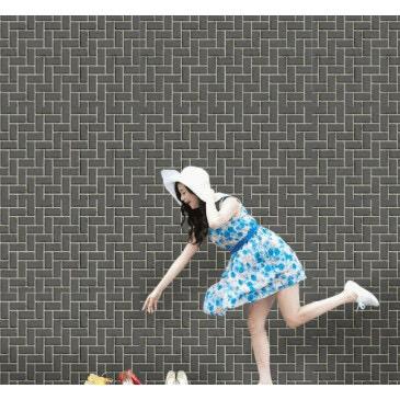 5 Mét Giấy Dán Tường, Khổ 45CM Rộng Decal PVC Trang Trí ( có keo ) - GẠCH VUÔNG XÁM NHỎ PT0661