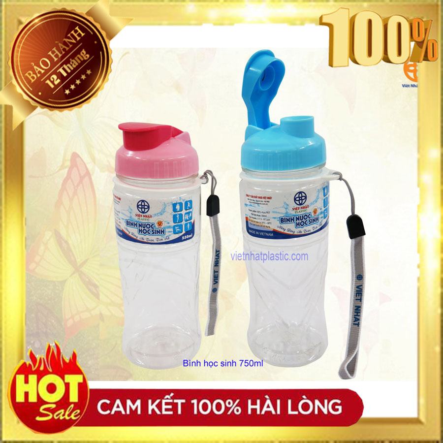 Bình nước 550ml Việt Nhật Plastic - Hàng VN chất lượng cao