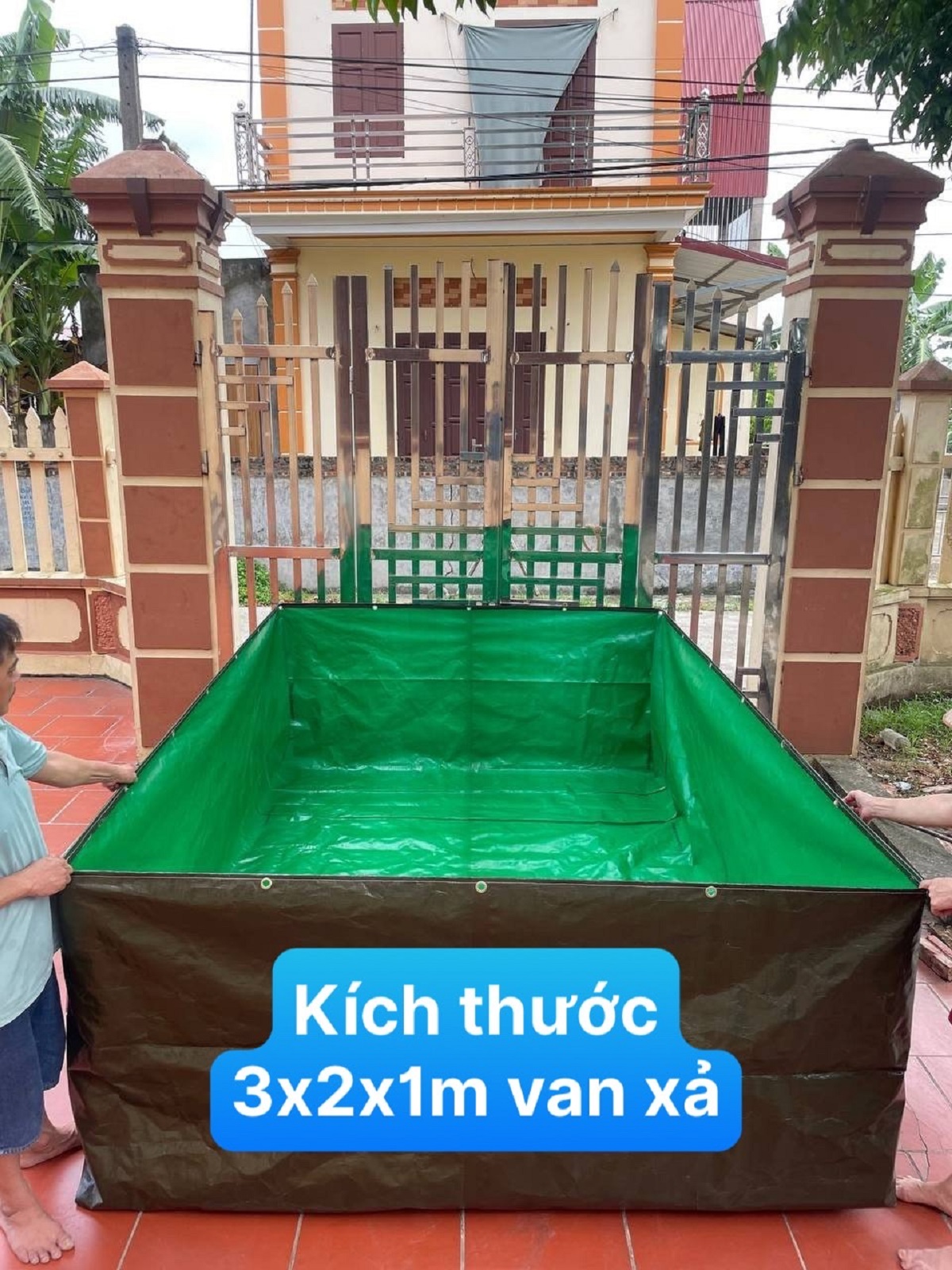 Bể bạt có van xả nuôi cá, ốc, ếch, lươn,...