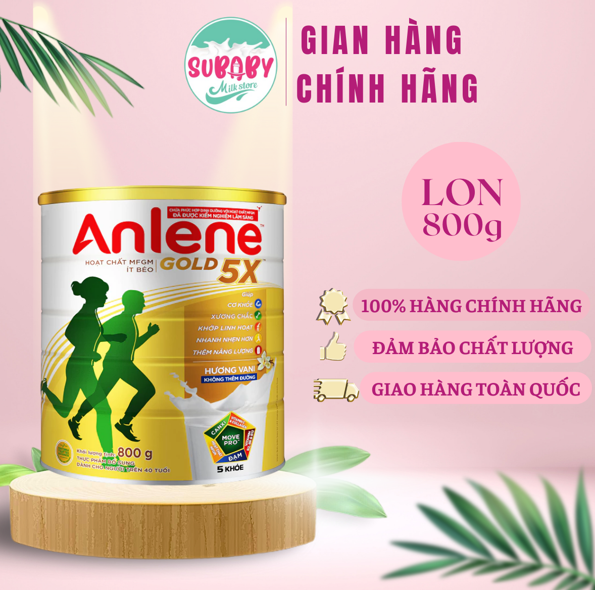 Sữa bột Anlene Gold  trên 40 tuồi 800g/1.2kg Mới