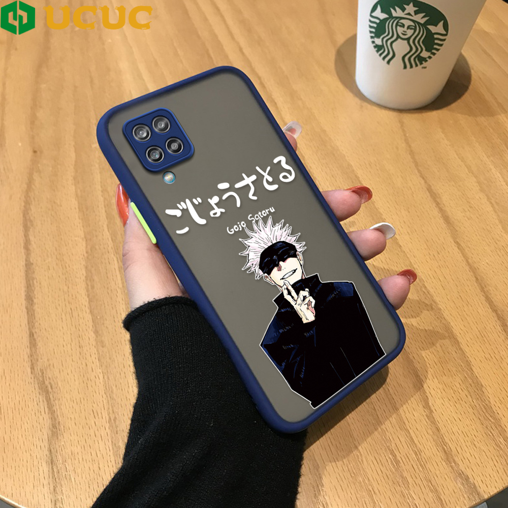 UCUC Casing Case For Samsung Galaxy A12 A12 5G M12 Case For Boys Japan Anime Design Case Frosted Transparent Case for Men Shockproof Full Cover Camera Protect Case