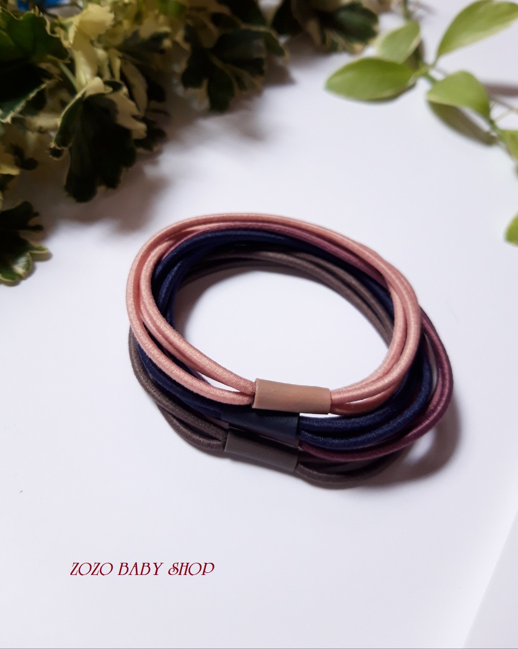 Set 5 dây cột tóc thun (3 sợi) đơn giản ( Hình thật, dây bền đẹp, người lớn trẻ nhỏ đều dùng được)