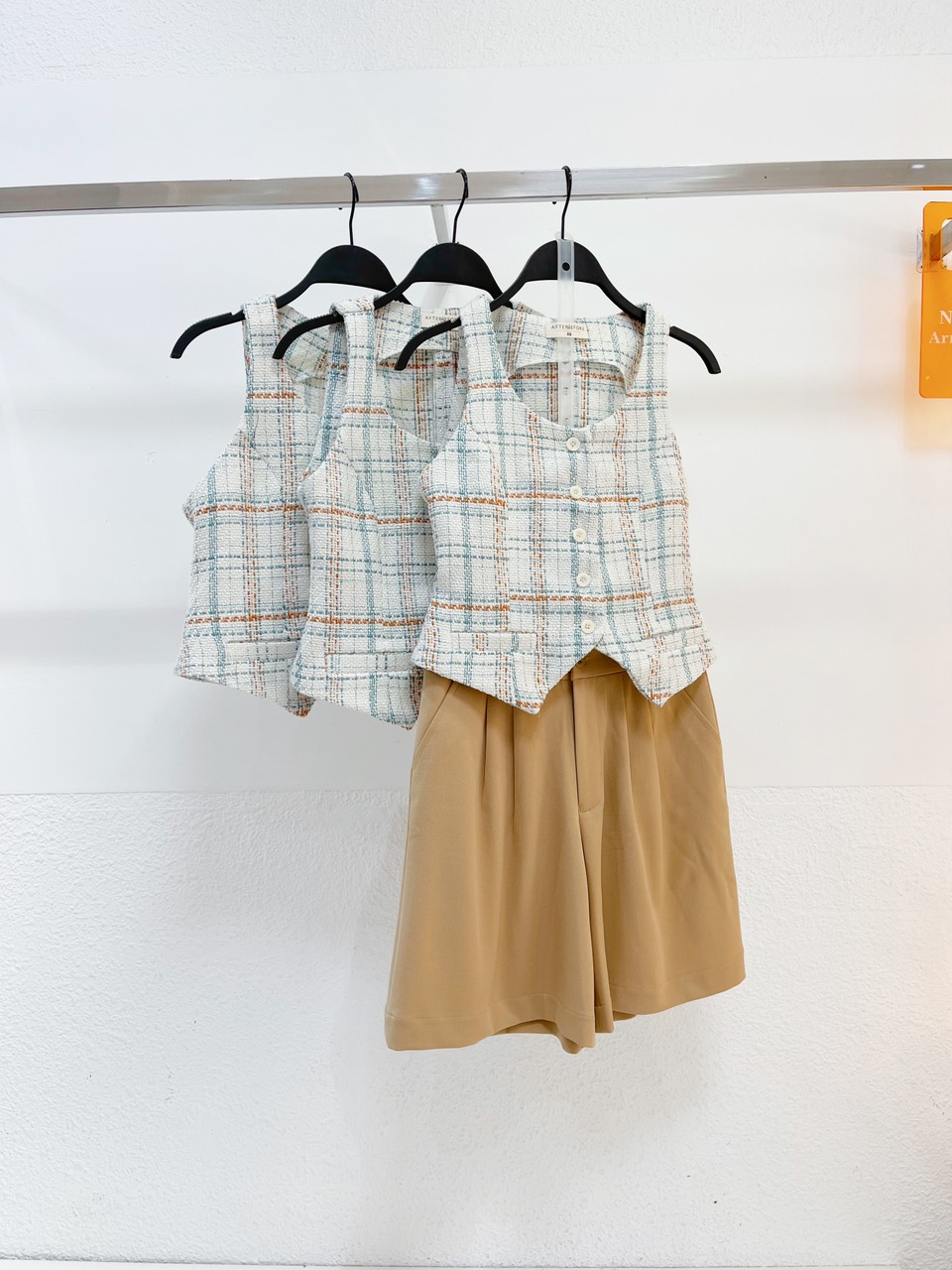 Afterbefore | Áo gile tweed 2 màu