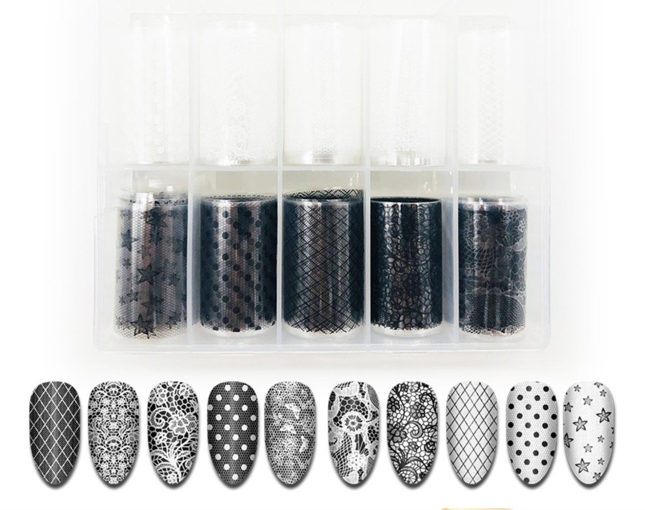 Foil Trang Trí Móng Set AB Hộp 10 Ô