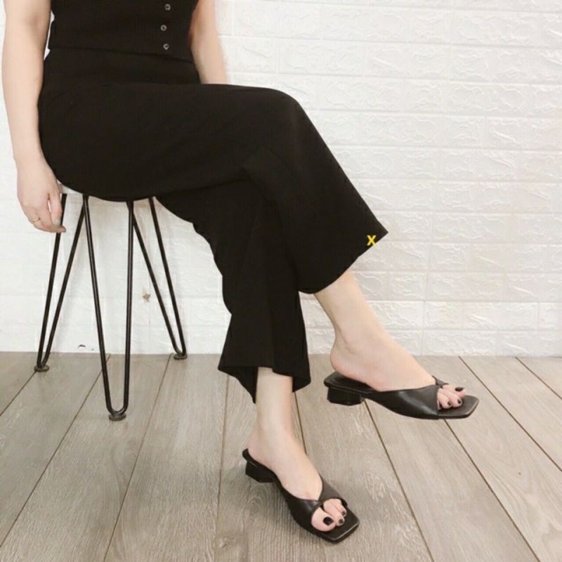 [HCM][cg-0418] Dép cao gót xỏ ngón 3p da mềm mẫu mới