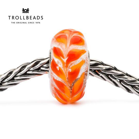 Trollbeads bead thuỷ tinh cao cấp Golden Foliage