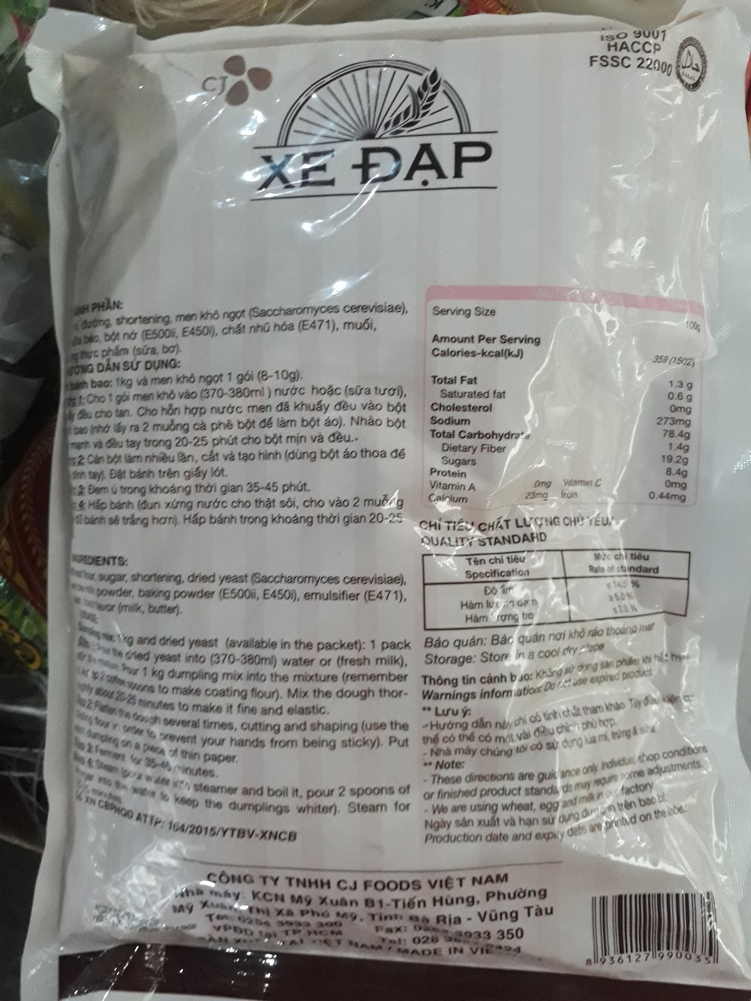 Bột bánh bao trộn sẵn 1kg