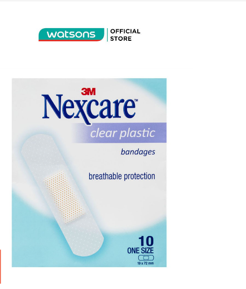Băng Keo Cá Nhân Nexcare Clear Plastic Badages Trong Suốt 10 Miếng