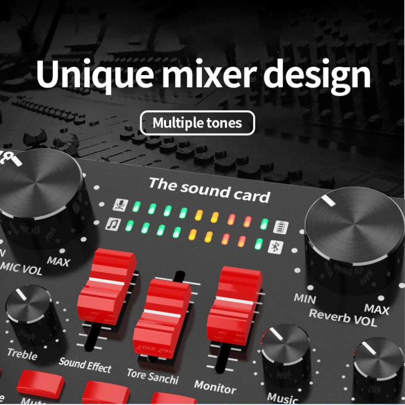 Sound Card V8s Có Đèn Theo Nhạc