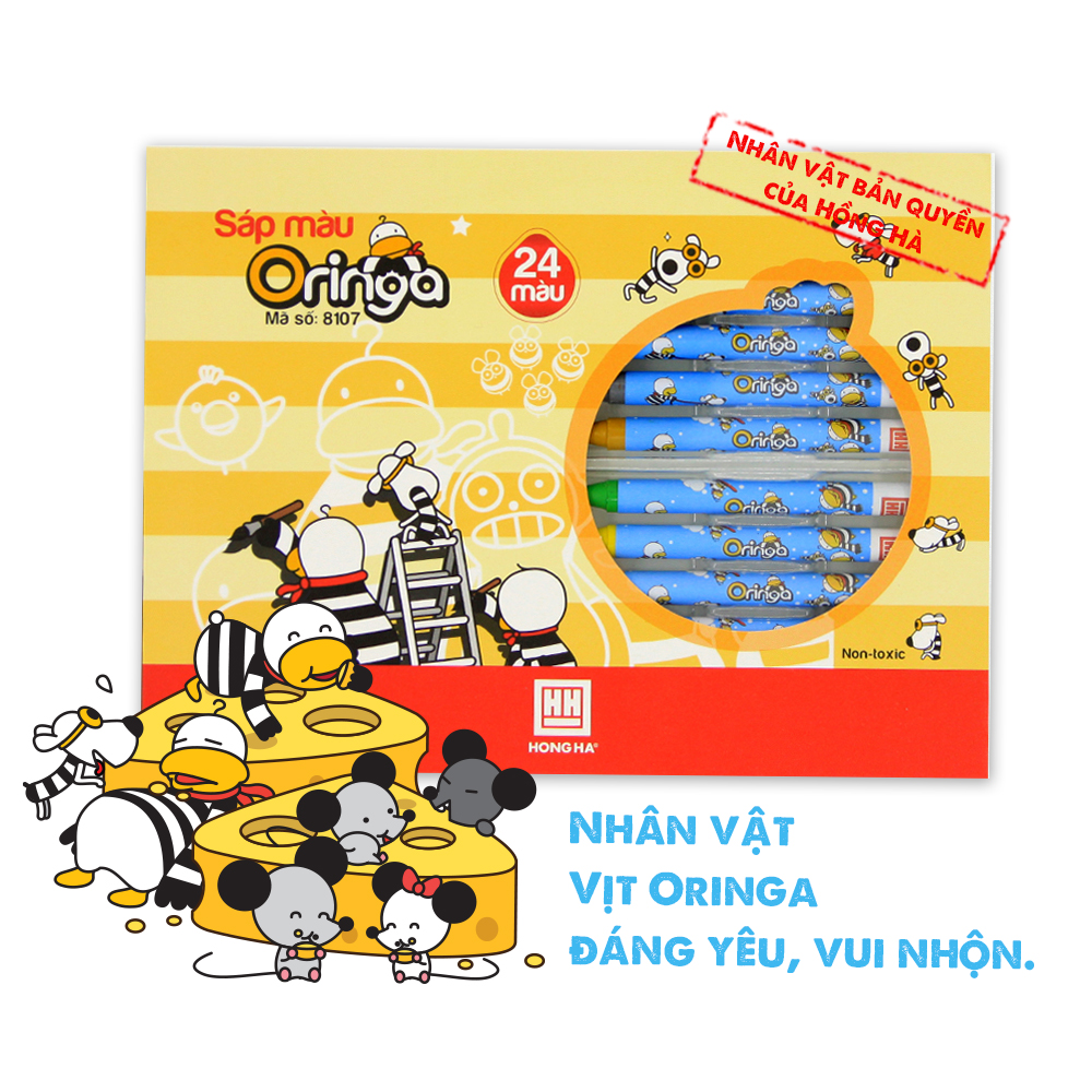Hộp 12/18/24 Sáp Màu Oringa Hồng Hà - 8105/8106/8107