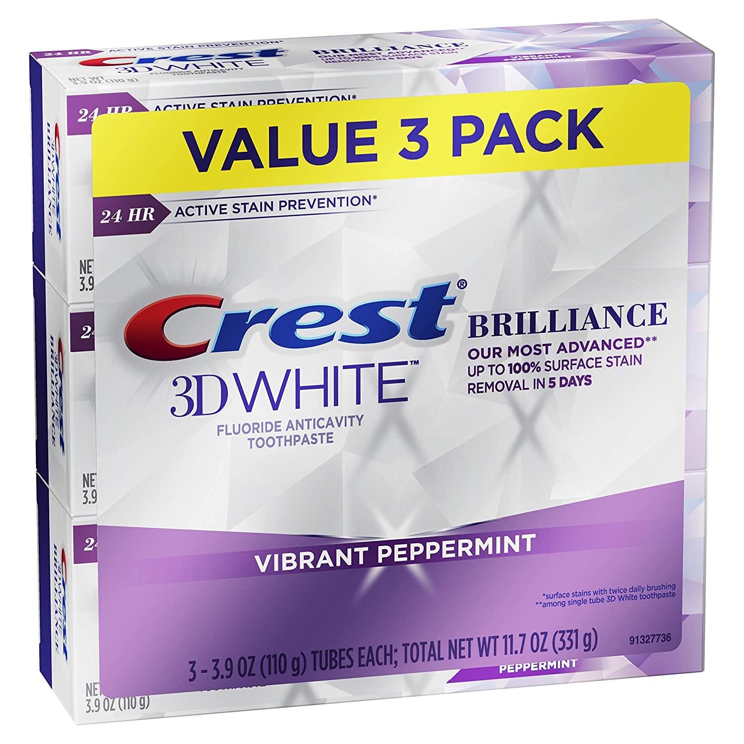 [Mẫu Mới] Kem đánh răng làm trắng Crest 3D White Brilliance 110gr