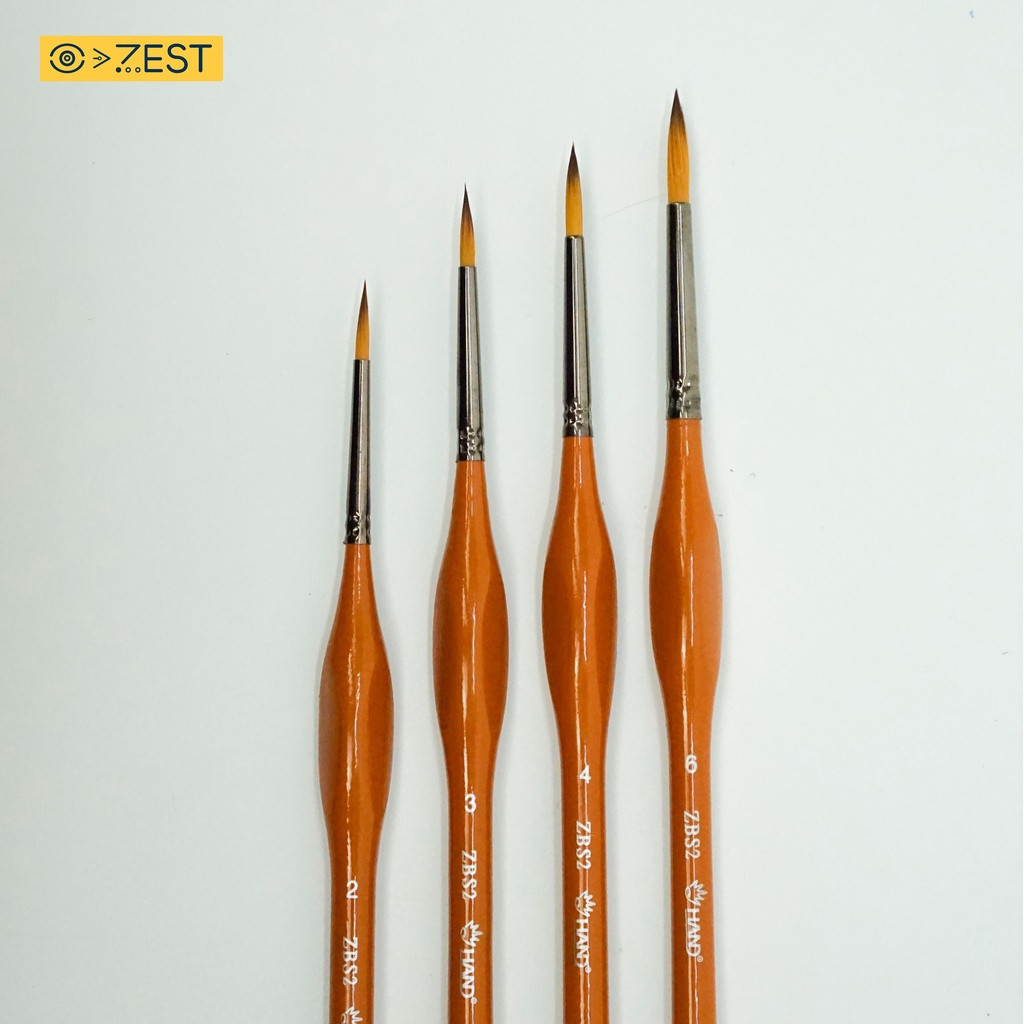 [Zest Corner] Cọ vẽ HAND đầu tròn thân vàng (ZBS2)