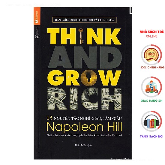 Sách - 13 nguyên tắc nghĩ giàu làm giàu - think and grow rich - thái hà books