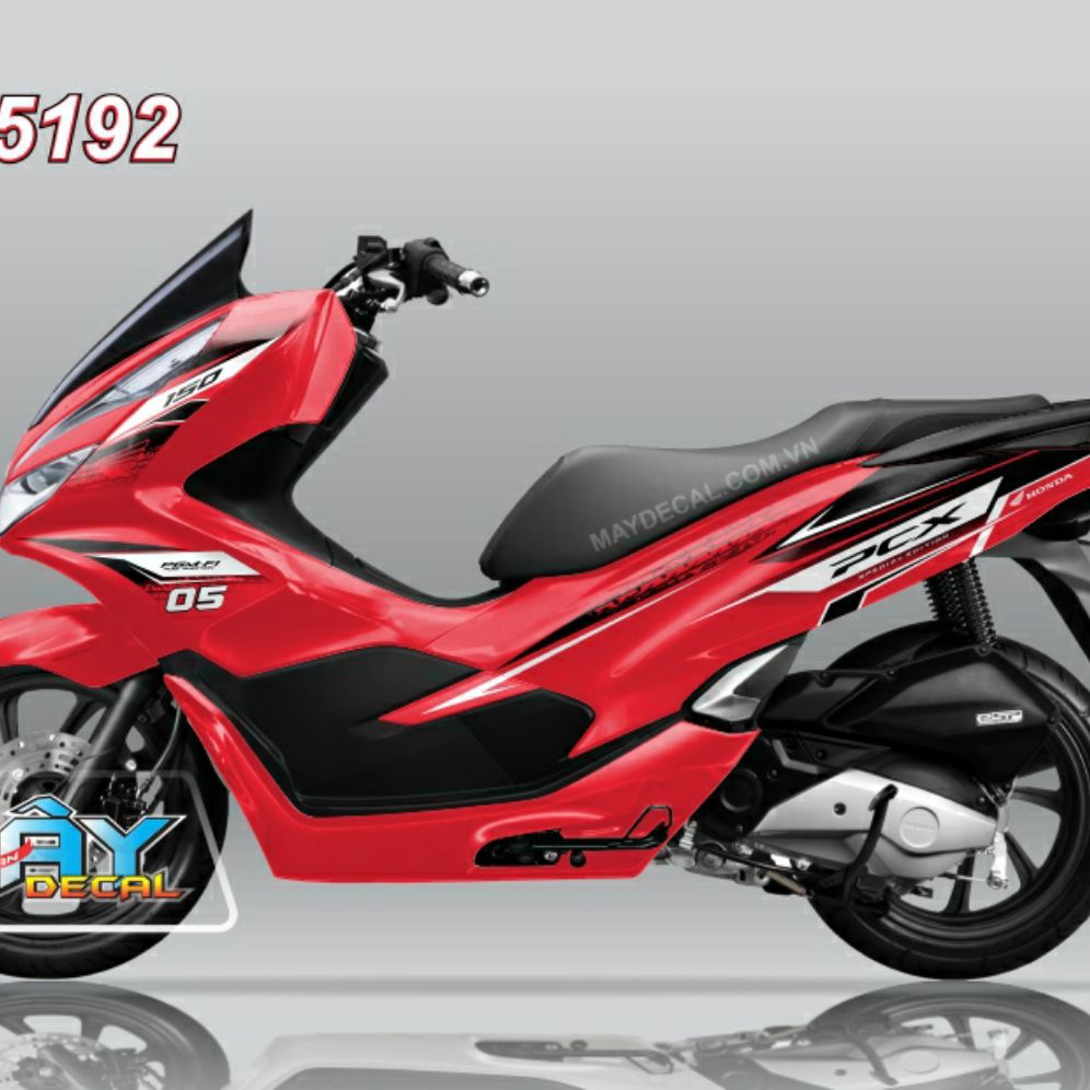 [HCM]Tem xe Pcx  tem rời dán xe đỏ cao cấp
