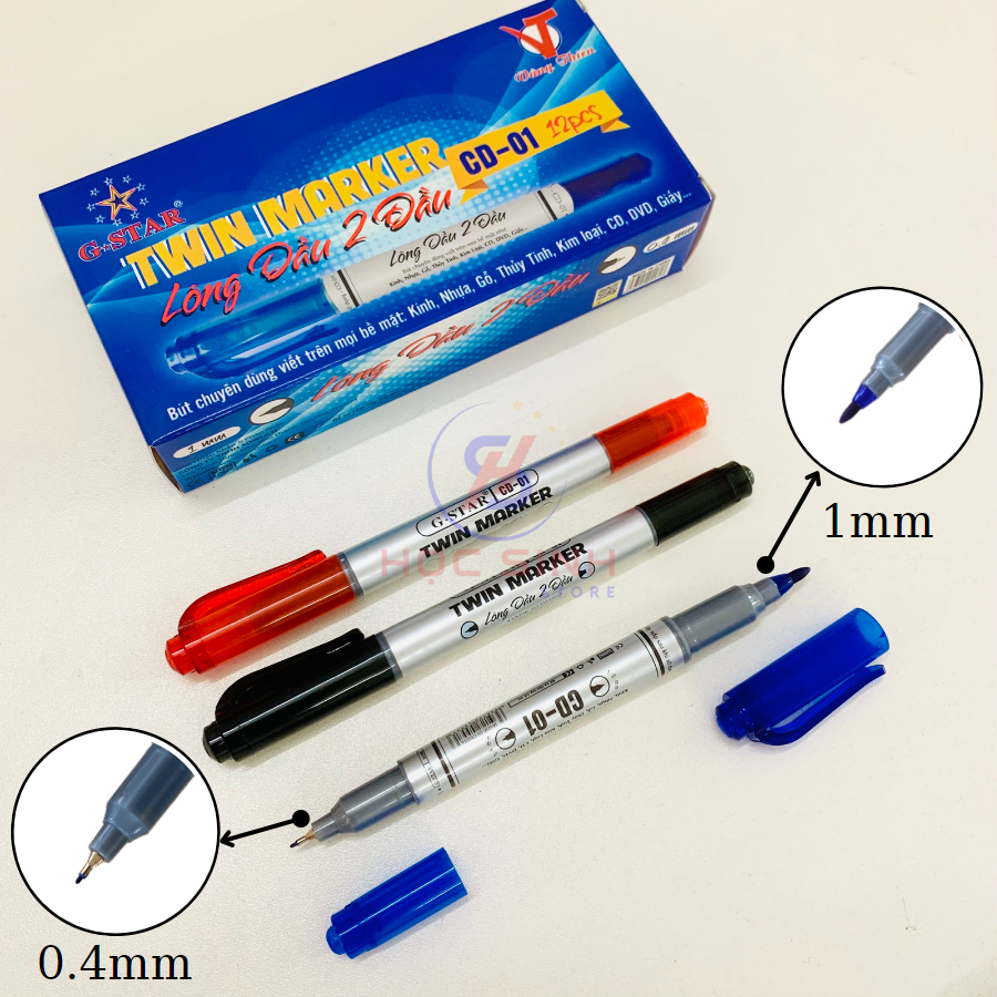 Bút Lông Dầu 2 Đầu Mini Gstar CD-01 (1 CÂY)
